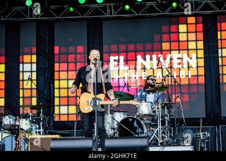 Edmonton, Canada. 05 settembre 2021. El Niven e l'Alibi si esibiscono durante il Together Again YEG Festival presso il Northlands Exhibition Grounds di Edmonton. (Foto di Ron Palmer/SOPA Images/Sipa USA) Credit: Sipa USA/Alamy Live News Foto Stock