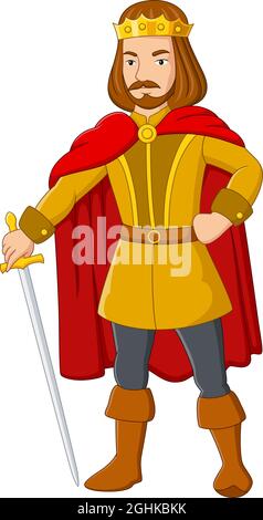 Fumetto che regge una spada Illustrazione Vettoriale