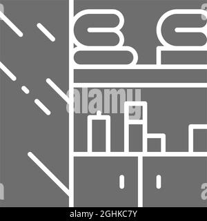 armadio guardaroba grigio icona. Isolato su sfondo bianco Illustrazione Vettoriale