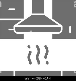 Cappa vettoriale per cucina grigia icona. Illustrazione Vettoriale