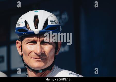 06/09/2021 il Tour della campana AJ della Gran Bretagna 2021. Fase 2 da Sherford a Exeter. Andre Greipel. Foto di Simon Gill. Foto Stock