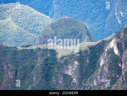 Machu Picchu inca città vista da Salkantay trekking, Cusco zona in Perù Foto Stock