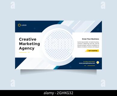 Creazione di modelli di agenzie di marketing creative. Esperto di marketing digitale alla moda e pulito per aziende aziendali, utilizzabile per copertina e banner facebook Illustrazione Vettoriale