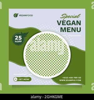 Modello di progettazione di banner e post sui social media per la ristorazione e la promozione digitale culinaria Illustrazione Vettoriale