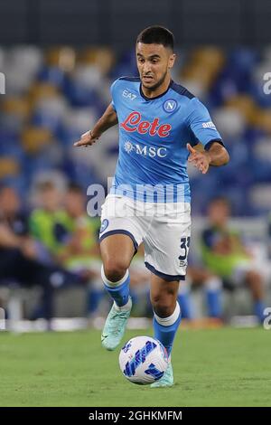 Napoli, Italia. 06 settembre 2021. Adam Ounas della SSC Napoli durante la partita di calcio amichevole tra la SSC Napoli e Benevento Calcio allo stadio Diego Armando Maradona di Napoli, 6 settembre 2021. Foto Cesare Purini/Insidefoto Credit: Ininsidefoto srl/Alamy Live News Foto Stock