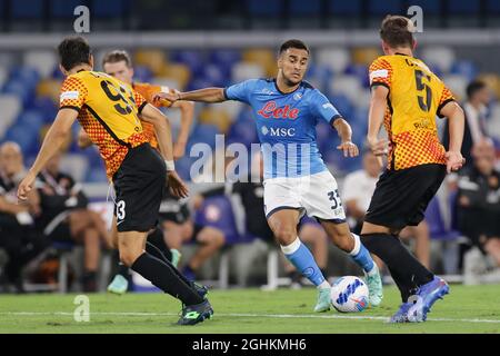 Napoli, Italia. 06 settembre 2021. Adam Ounas della SSC Napoli durante la partita di calcio amichevole tra la SSC Napoli e Benevento Calcio allo stadio Diego Armando Maradona di Napoli, 6 settembre 2021. Foto Cesare Purini/Insidefoto Credit: Ininsidefoto srl/Alamy Live News Foto Stock