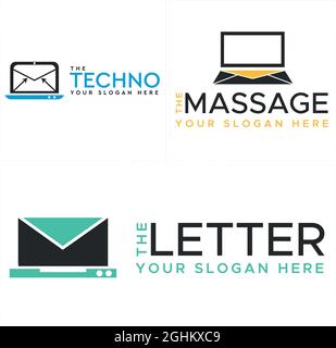 Tecnologia messaggio internet logo design Illustrazione Vettoriale