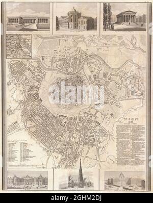 Mappa di Vienna, Mappa di Vienna, Mappa di Vienna Vecchia, Mappa di Vienna retro, Mappa di Vienna Vintage, Austria Mappa, Old Austria Mappa, retro Austria Mappa, Vienna City, 1844 Foto Stock