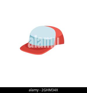 Flat cartone animato accessorio alla moda cappello, shopping e concetto di illustrazione vettoriale moda Illustrazione Vettoriale