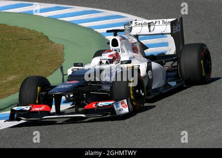 06.02.2012 Jerez, Spagna, Kamui Kobayashi (JAP), Sauber F1 Team - lancio Ferrari Sauber C31 Foto Stock