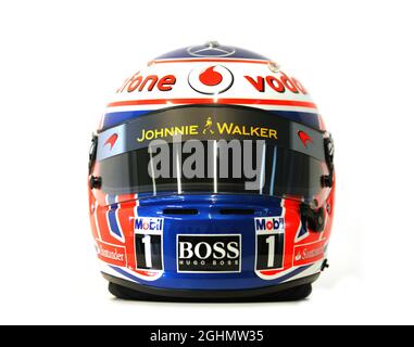 08.02.2012 Jerez, Spagna, Jenson Button (GBR), casco McLaren Mercedes Foto Stock