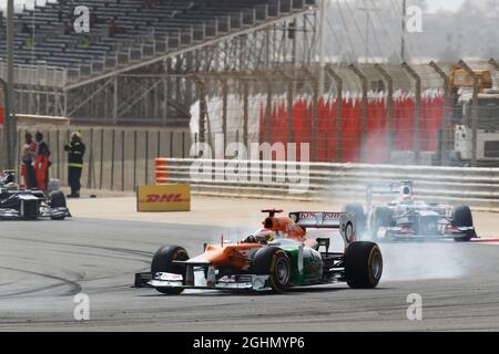 Paul di resta (GBR) Sahara Force India VJM05. Motor Racing - Campionato del mondo di Formula uno - Gran Premio del Bahrain - Race Day - Sakhir, Bahrain Foto Stock