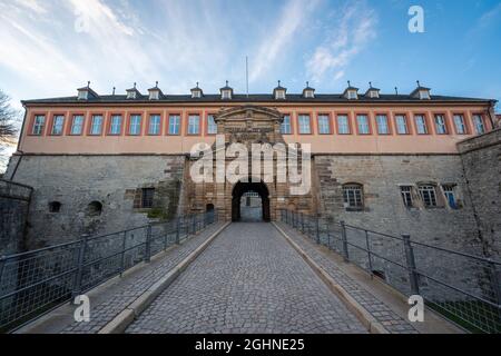 Porta principale della Cittadella di Petersberg - Erfurt, Turingia, Germania Foto Stock