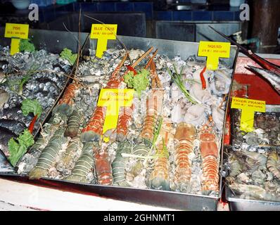 Ristorante di pesce fresco, Koh Phi Phi, isola Phi Phi, Thailandia Foto Stock