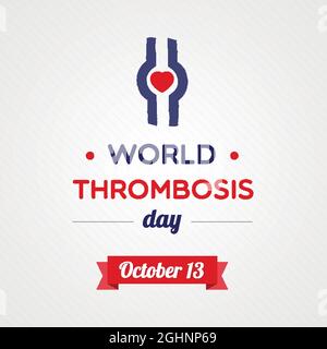 Giornata mondiale della trombosi. Simbolo del trombo. Ottobre. Illustrazione vettoriale, design piatto Illustrazione Vettoriale