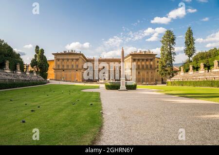 Giardino di Boboli, Giardino di Boboli con Palazzo Pitti, Firenze, Toscana, Italia Foto Stock