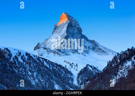 Cervino, 4478 m, Zermatt, Vallese, Svizzera Foto Stock