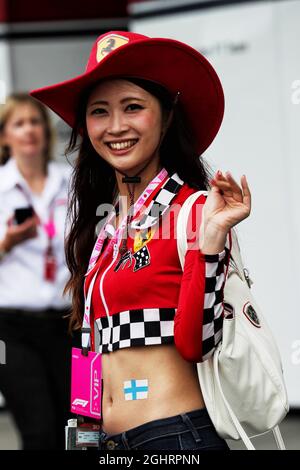 Fan Ferrari. 06.10.2018. Formula 1 World Championship, Rd 17, Gran Premio del Giappone, Suzuka, Giappone, Giorno di qualificazione. Il credito fotografico dovrebbe essere: XPB/Press Association Images. Foto Stock