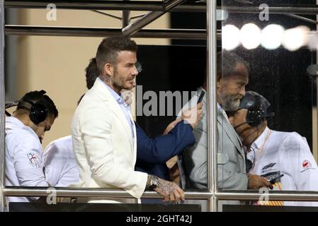 David Beckham (GBR) ex giocatore di calcio. 31.03.2019. Formula 1 World Championship, Rd 2, Bahrain Grand Prix, Sakhir, Bahrain, Giorno di gara. Il credito fotografico dovrebbe essere: XPB/Press Association Images. Foto Stock