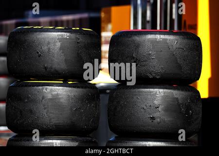 Pneumatici Pirelli usurati. Campionato del mondo di Formula 1 30.06.2019, Rd 9, Gran Premio d'Austria, Spielberg, Austria, Giorno di gara. Il credito fotografico dovrebbe essere: XPB/Press Association Images. Foto Stock