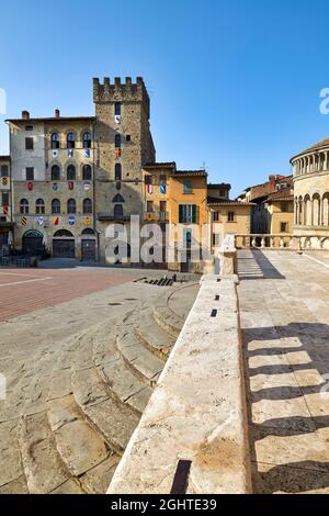 Arezzo Toscana Italia. Piazza Grande Foto Stock
