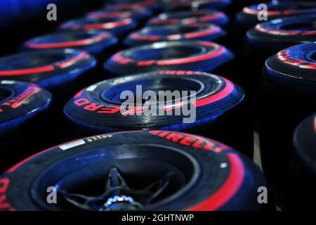 Pneumatici Pirelli. 11.10.2019. Formula 1 World Championship, Rd 17, Gran Premio del Giappone, Suzuka, Giappone, Giorno della pratica. Il credito fotografico dovrebbe essere: XPB/Press Association Images. Foto Stock