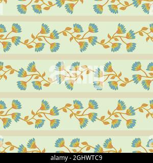 Motivo vettoriale senza giunture con fiori stilizzati. Sofisticato ornamento floreale. Illustrazione Vettoriale