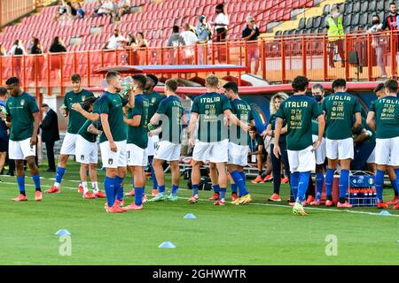 Vicenza, Italia. 07th Sep, 2021. italy warm up during Euro 2023 Qualifications - Italy U21 vs Montenegro, UEFA European Football Championship in Vicenza, Italy, September 07 2021 Credit: Independent Photo Agency/Alamy Live News Foto Stock