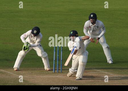 CHESTER LE STREET, REGNO UNITO. 7 SETTEMBRE Andrew Salter di Glamorgan pipistrelli durante la partita LV= County Championship tra il Durham County Cricket Club e il Glamorgan County Cricket Club presso Emirates Riverside, Chester le Street martedì 7 settembre 2021. (Credit: Will Matthews | MI News) Credit: MI News & Sport /Alamy Live News Foto Stock