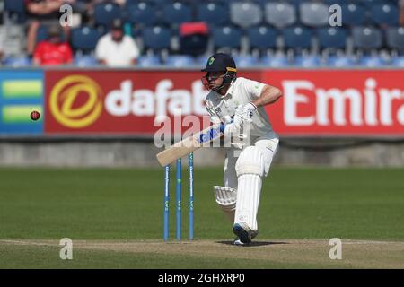 CHESTER LE STREET, REGNO UNITO. 7 SETTEMBRE Andrew Salter of Glamorgan batting durante la partita LV= County Championship tra il Durham County Cricket Club e il Glamorgan County Cricket Club presso Emirates Riverside, Chester le Street martedì 7 settembre 2021. (Foto di: Mark Fletcher | MI News) Credit: MI News & Sport /Alamy Live News Foto Stock