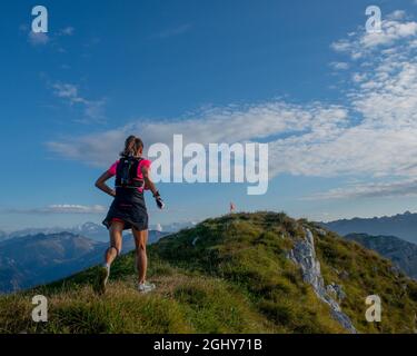 Zorzone Bergamo Italia 5 settembre 2021: 38 km di corsa in Lombardia Foto Stock