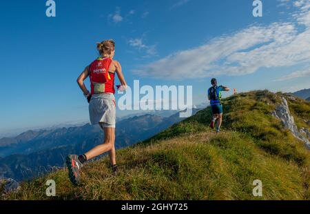 Zorzone Bergamo Italia 5 settembre 2021: 38 km di corsa in Lombardia Foto Stock