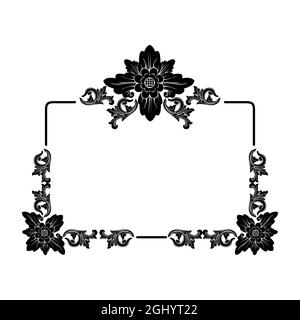 Cornice con motivo di scultura balinese per inviti, certificati, ecc. Illustrazione Vettoriale