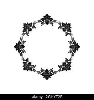 Cornice con motivo di scultura balinese per inviti, certificati, ecc. Illustrazione Vettoriale