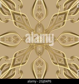 Superficie ornamentale senza giunture regale in colore dorato. Foto Stock