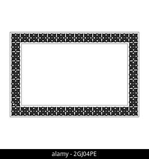 Cornice con motivo di scultura balinese per inviti, certificati, ecc. Illustrazione Vettoriale