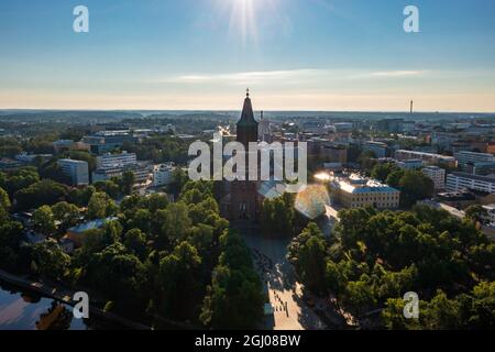 Turku cattedrale, soleggiata mattina estiva Foto Stock