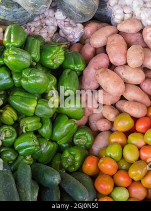 Mercado Municipal di Praia a Platone. La capitale Praia sull'isola di Santiago (Ilha de Santiago), Capo Verde nell'Equatoriale Atlantico. Foto Stock