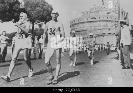 GIOCO OLIMPICO STRADA A PIEDI 50KM MCDONALD CONDUCE LEISER KLIMOV ARNOUX 7 SETTEMBRE 1960 Foto Stock