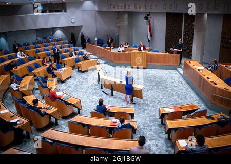 Pays-Bas, la Haye le 07/09/2021. Au parlement des Pays-Bas, debat suite au rapport finale de l'informatrice pour la formation du nouveau gouvernement. Foto Stock