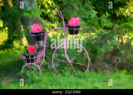 Estratto del titolare di una pianta in vaso. Foto Stock