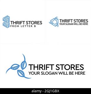 Logo icona del negozio di riciclaggio Thrift Illustrazione Vettoriale