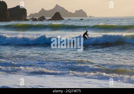 Surf Rockaway Beach, pacifica, California, USA Foto Stock