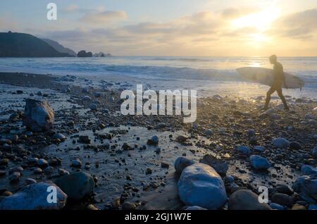 Surf Rockaway Beach, pacifica, California, USA Foto Stock