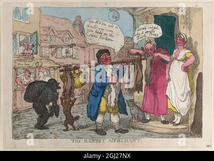 The Rabbit Merchant, 1810 Artist: Thomas Rowlandson (1756-1827) un artista e caricaturista inglese dell'era georgiana. Osservatore sociale, è stato un artista prolifico e tipografo. Credit: Thomas Rowlandson/Alamy Foto Stock