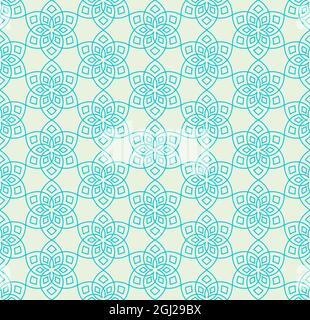 Motivo floreale astratto. Fiori geometrici con pattern vettoriale senza giunture. Modello con fiori astratti in stile arabesco orientale. Indietro vettoriale senza giunture Illustrazione Vettoriale