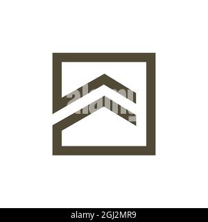 immobiliare casa icona logo flat vettoriale concetto grafico semplice design elegante Illustrazione Vettoriale