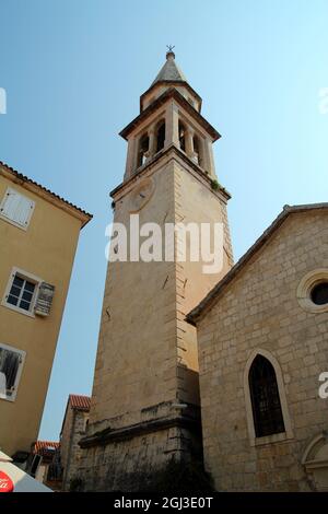 Città vecchia Budva e la Cittadella, comune di Budva, Montenegro. Foto Stock