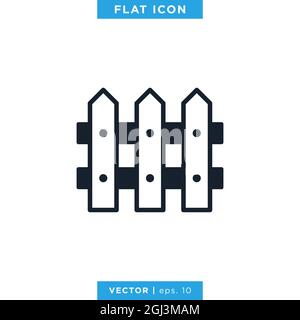 Icona fence modello di disegno di illustrazione di stock vettoriale. Vettore eps 10. Illustrazione Vettoriale