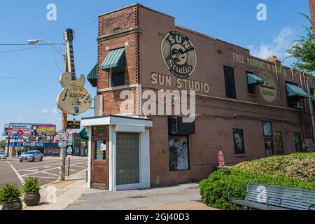 MEMPHIS, TN, USA - 1 SETTEMBRE 2021: Gli storici Sun Studios su Union Avenue Foto Stock